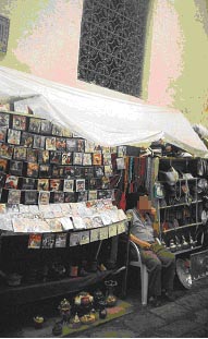 An Illegal street vendor in Fez Medina