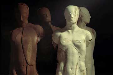  Figures from The Cast of Characters, 1995, Ceramic.