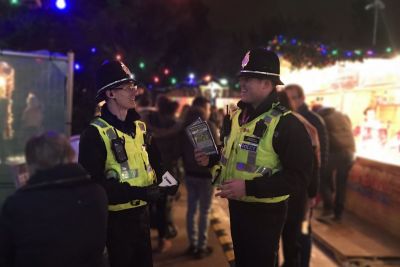Police at an evening event