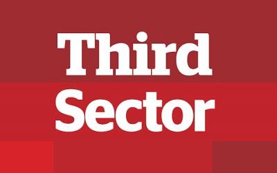 Image shows the Third Sector magazine and website logo, a red background with the text Third Sector in white on it