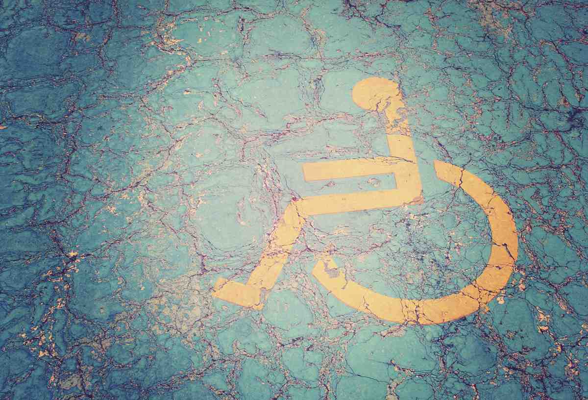 Photo of wheelchair road marking