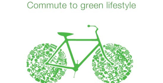 Commute to green lifestyle bike logo