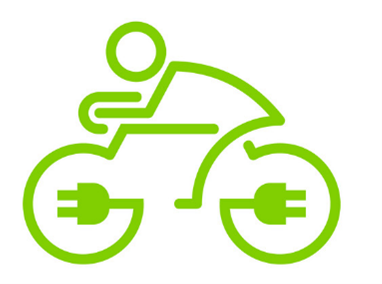 green e-bike clipart