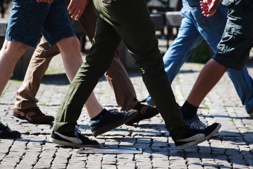 People walking in a group
