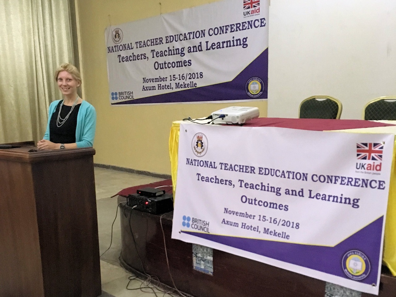 Photo of Dr Alison Buckler at Ethiopia's National Teachers’ Conference