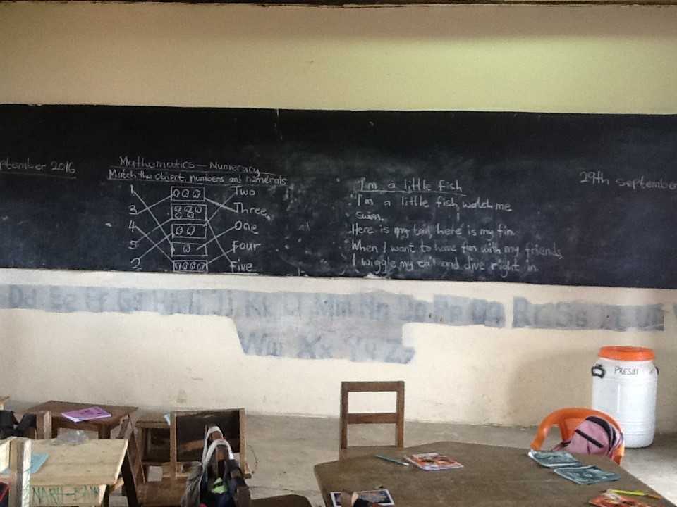 Image of classroom blackboard in India. Photo rights Lina Adinolfi