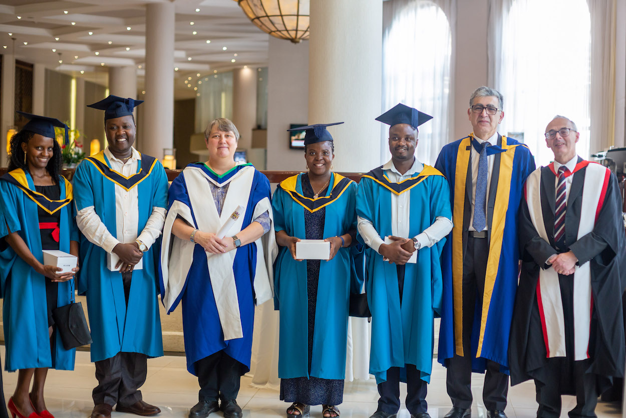 Environmental graduates and Open University academics pictured at ceremony