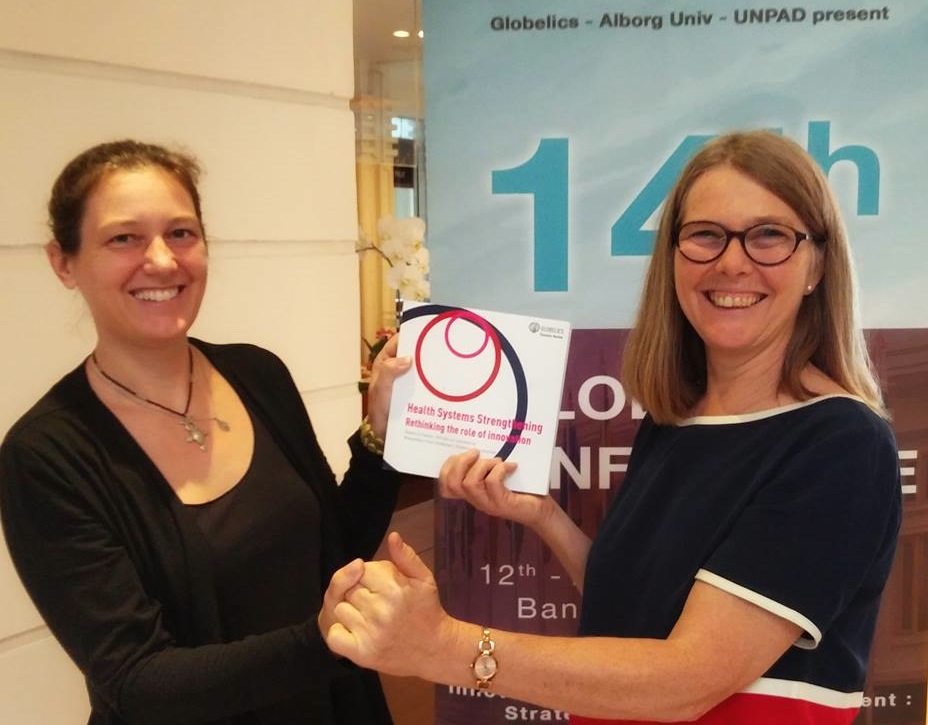 Rebecca Hanlin and Margrethe Holm Andersen at the launch of their new Globelics report image