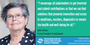 UNSG high-level panel on access to medicines quote graphic