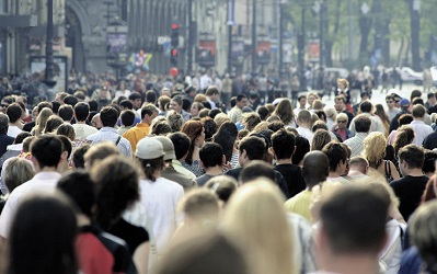 Photo of a busy, diverse UK street