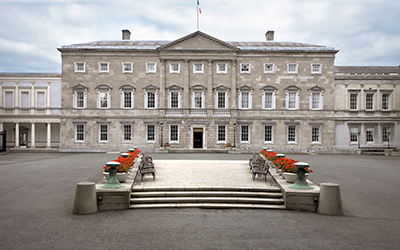 A view of the front of Leinster House