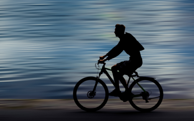 a man cycling