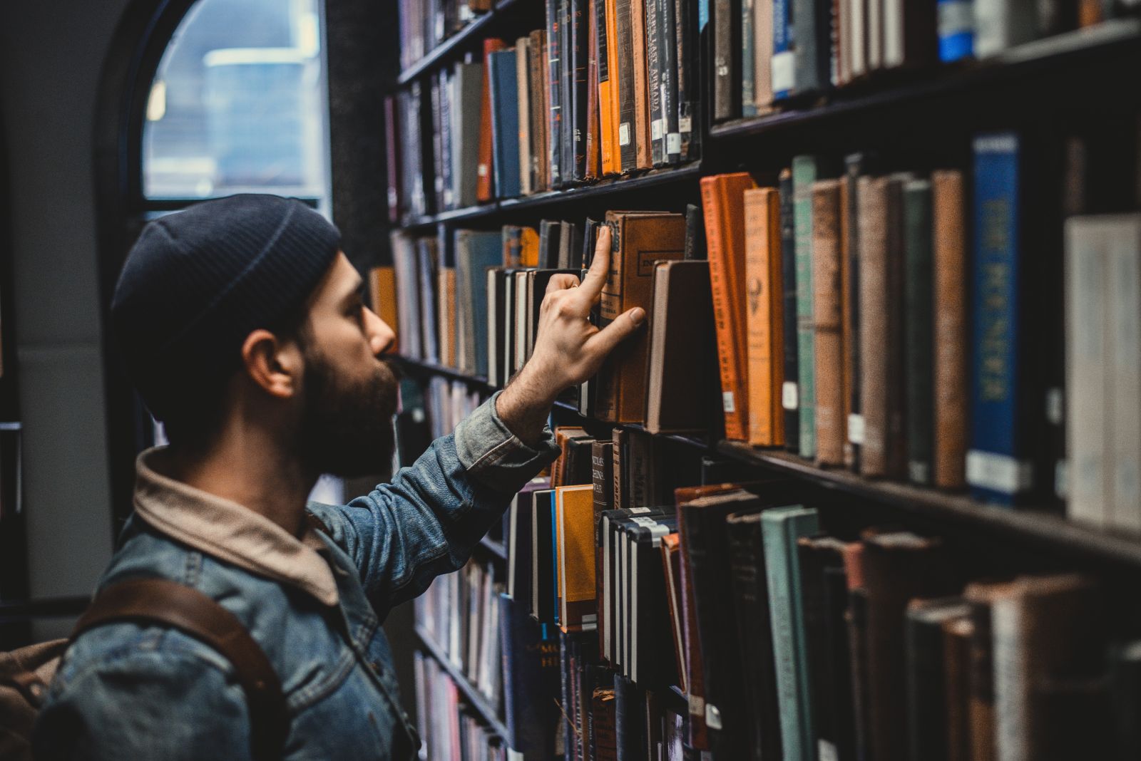 Image of a student in a library