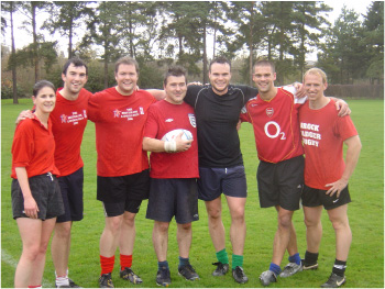 Winners of the inaugural OU touch rugby tournament - A Bunch of Flankers