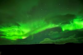 Northern lights from the south coast of Iceland