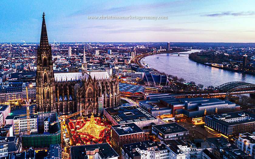 Koln cathedral and Christmas market stalls