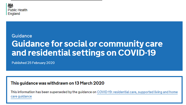 Goverment guideline on community care