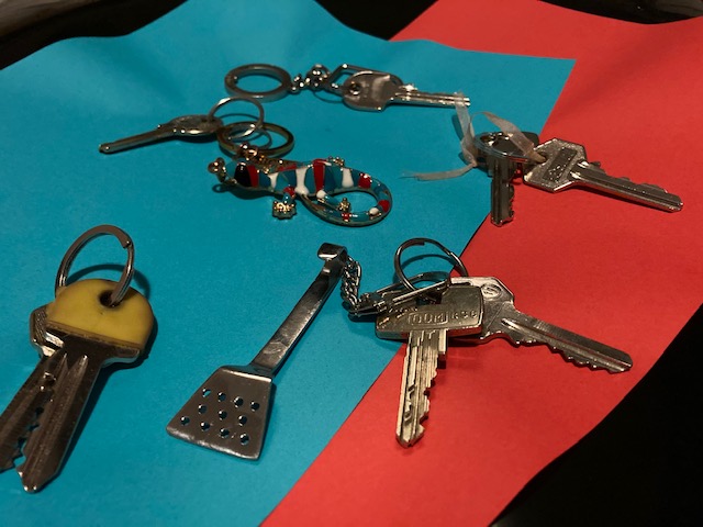 Keys lie on a table