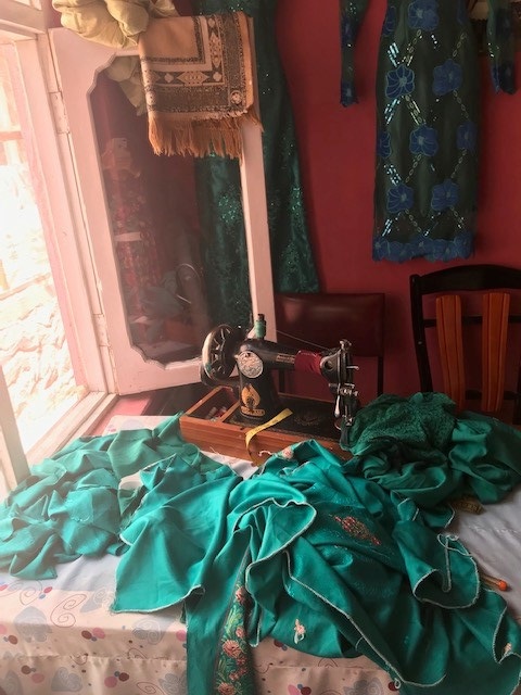 Afghanistan women sewed clothes with hand and sewing machine