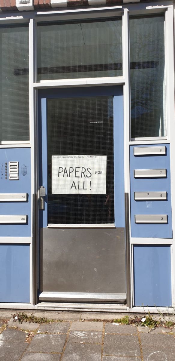 door with paper with text papers for all