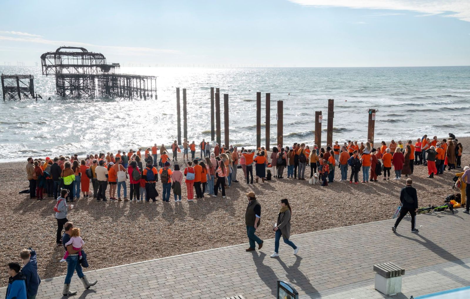 More members of the crowd at Brighton beach