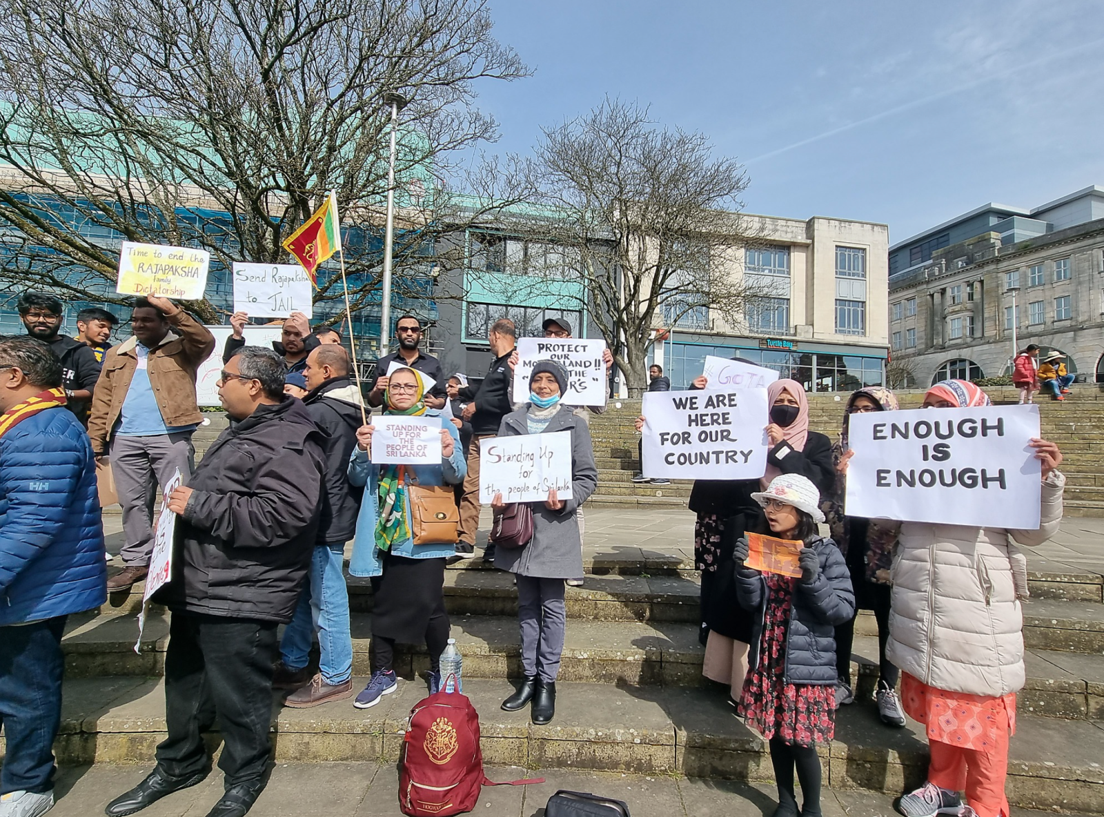 protest held in Swansea in solidarity with the people of Sri Lanka