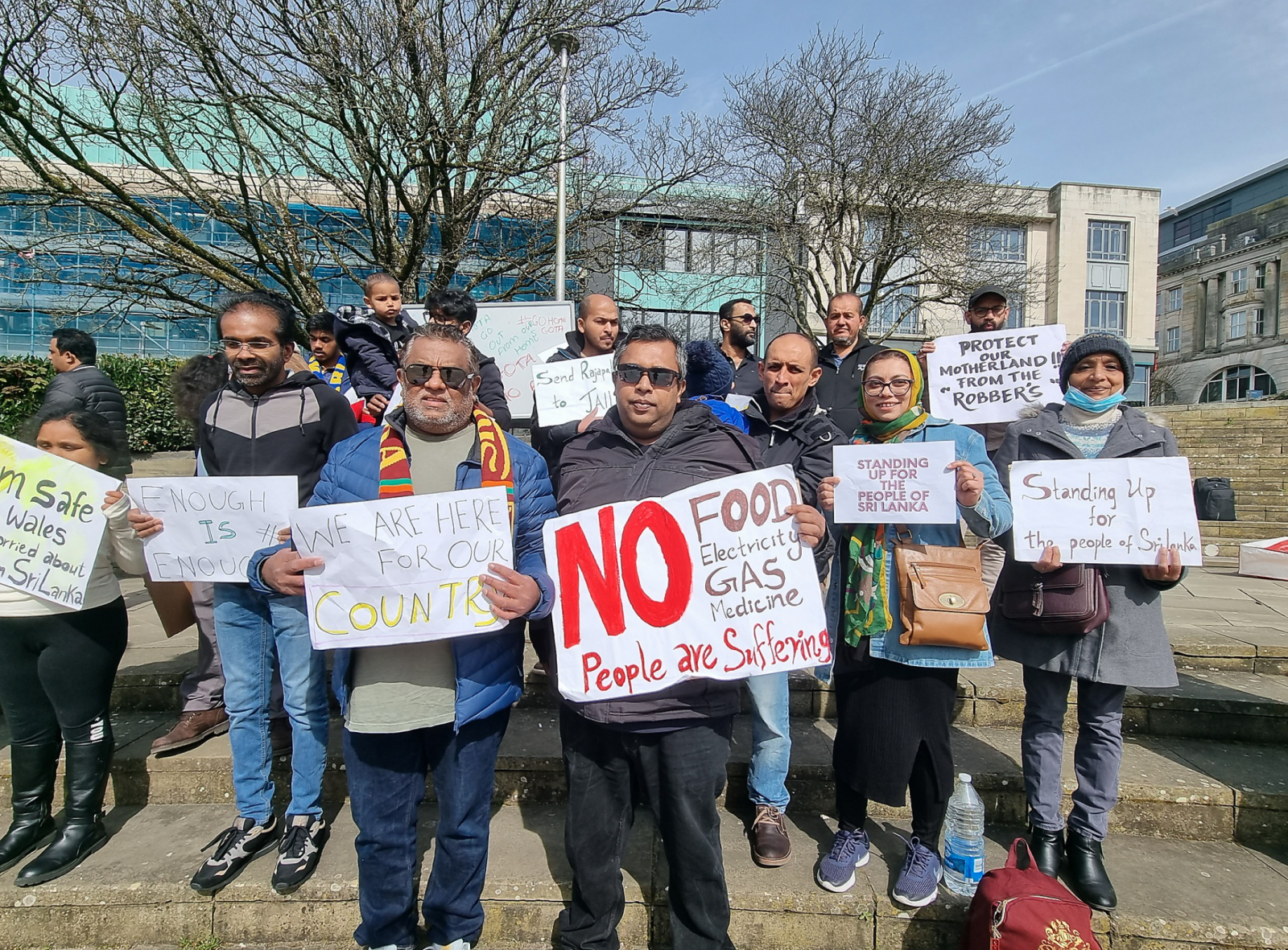 protest held in Swansea in solidarity with the people of Sri Lanka