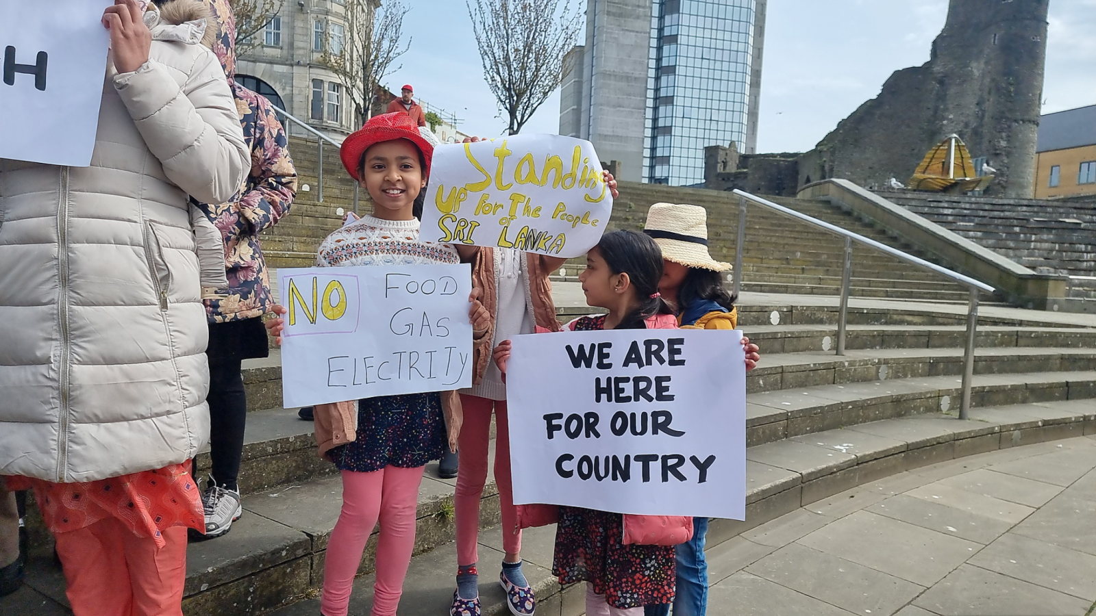 protest held in Swansea in solidarity with the people of Sri Lanka