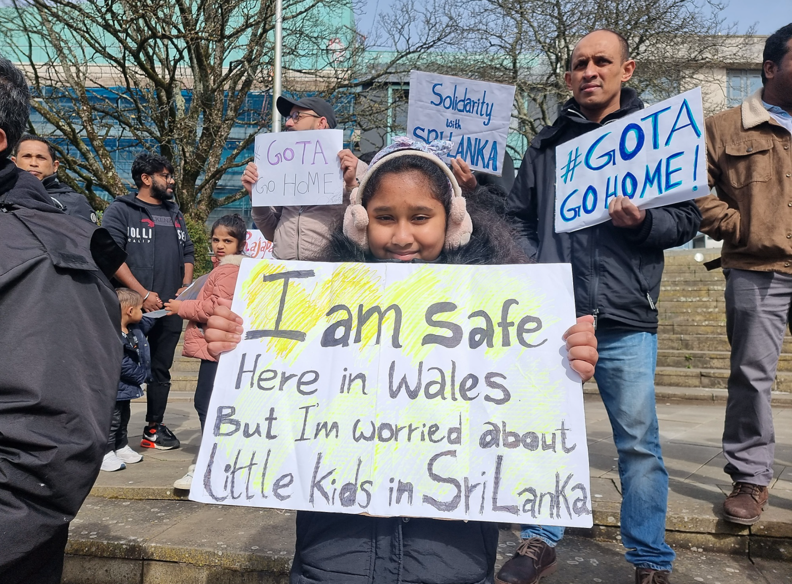 protest held in Swansea in solidarity with the people of Sri Lanka