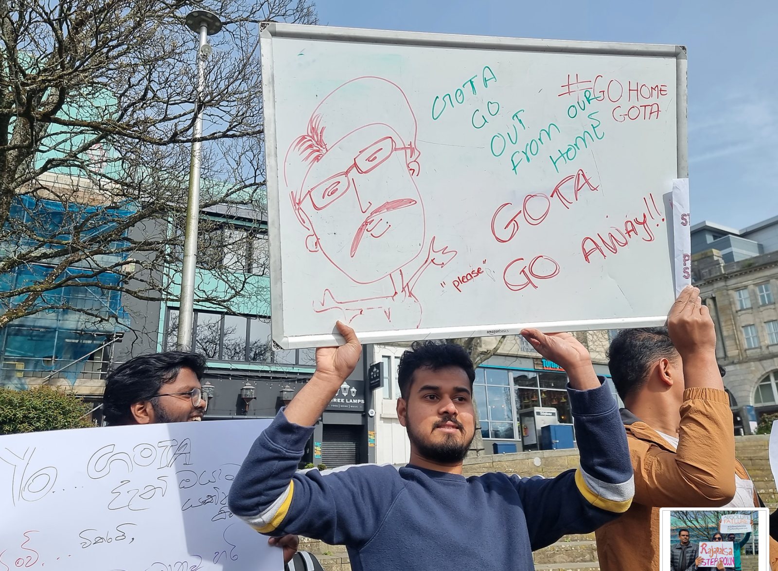 protest held in Swansea in solidarity with the people of Sri Lanka