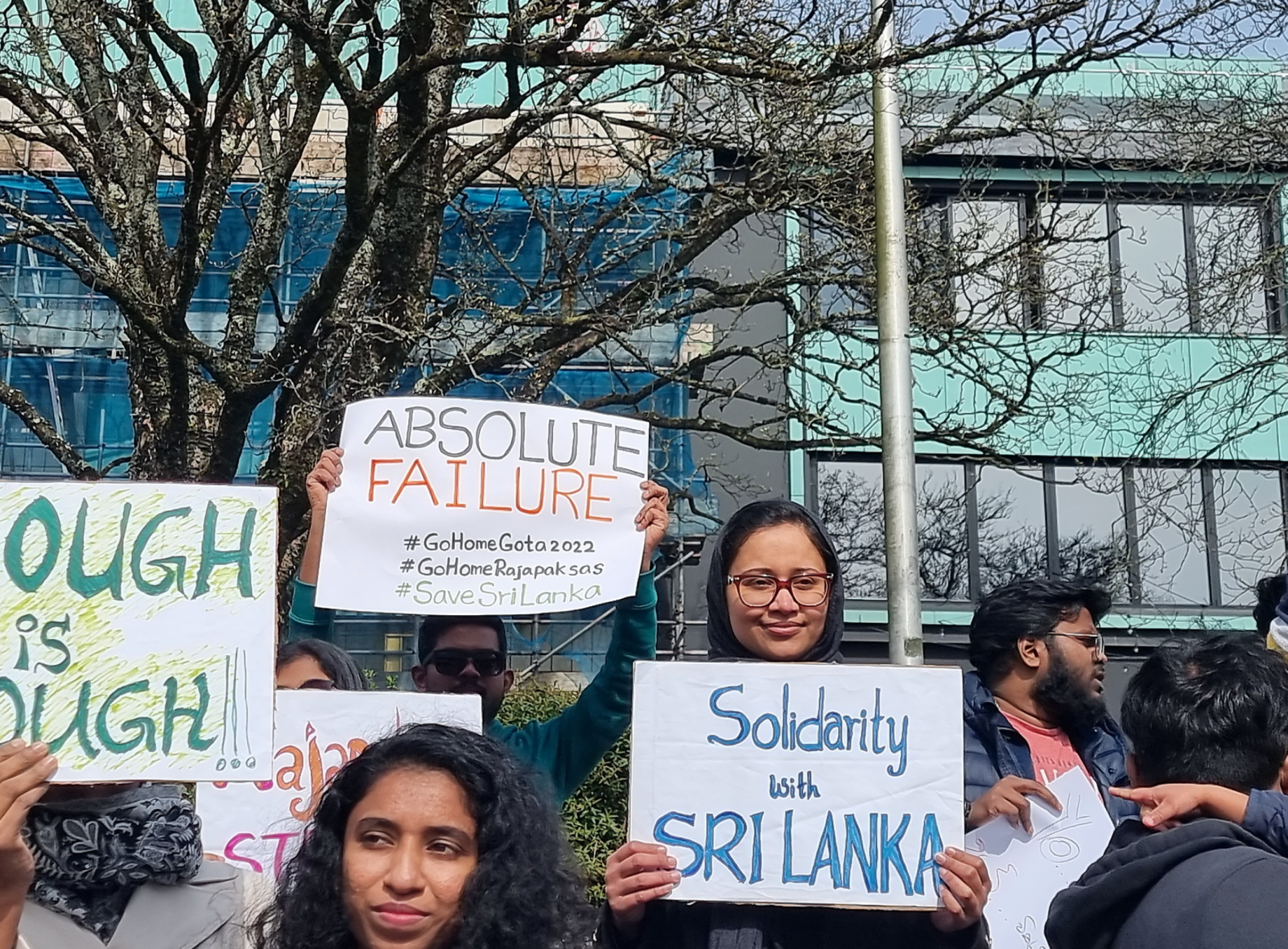 protest held in Swansea in solidarity with the people of Sri Lanka