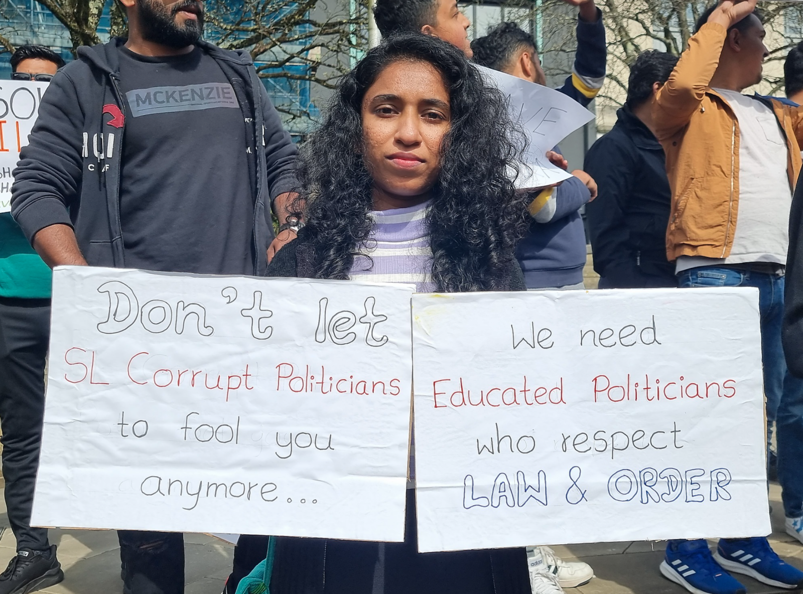 protest held in Swansea in solidarity with the people of Sri Lanka