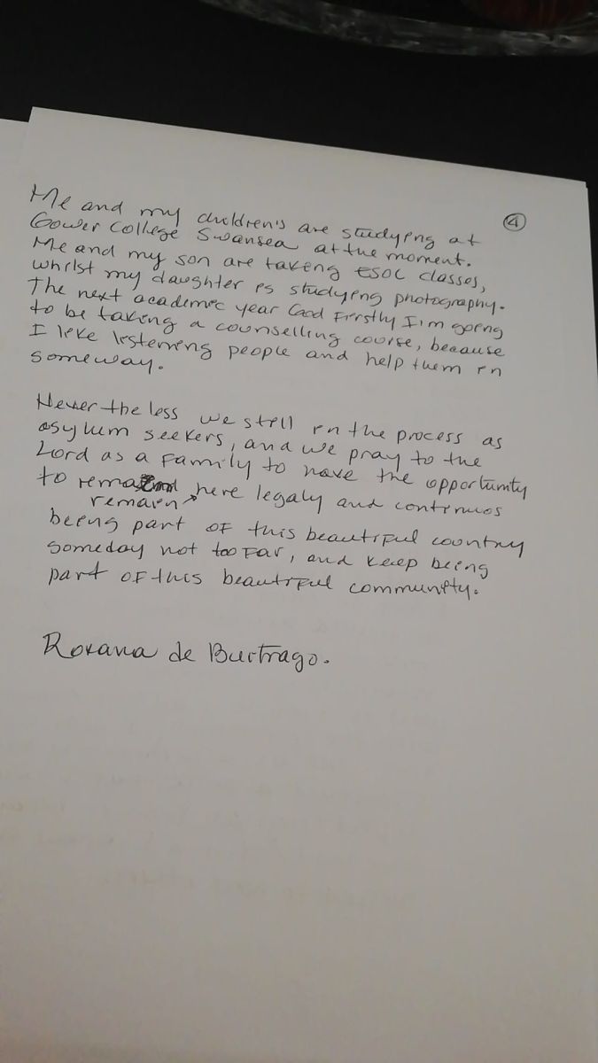 the original hand-written letter page 4