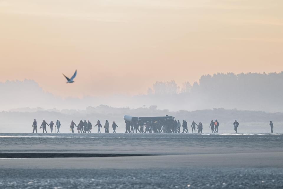 refugees and live boat