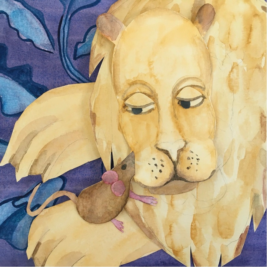 Painting of The Lion and the Mouse