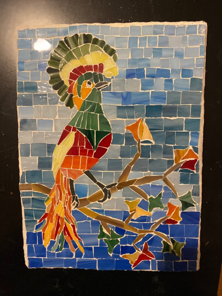 Mosaic art: paradise bird