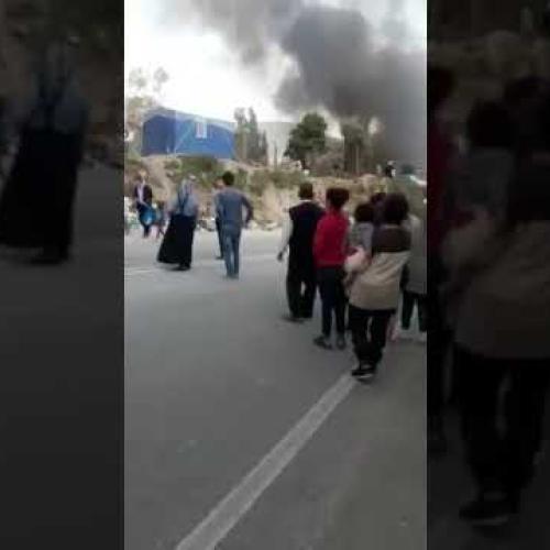 Samos Refugee Camp in Greece on fire, May 2020