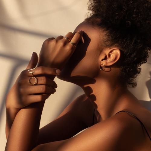 Funmilayo Olaniyan posed in white backdrop