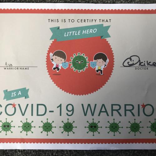 A covid warrior gift certificate