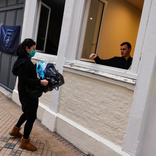 volunteers' handling collected goods