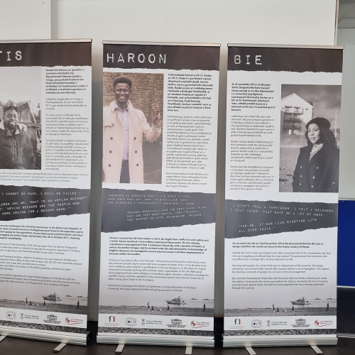 Otis, Haroon and Bie, three of the six people who shared their stories of the employment