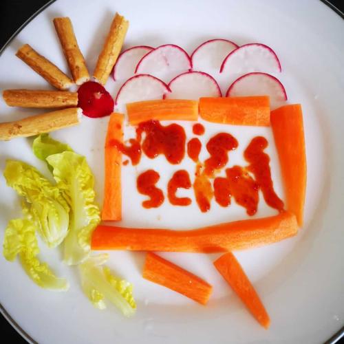 Two boys enjoy being creative with food during lockdown in Wales