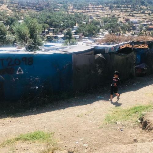 Child walking in Lesvos