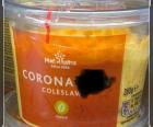 Corona text on colslaw's package