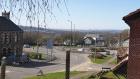 asylum seeker's view from a fenced window