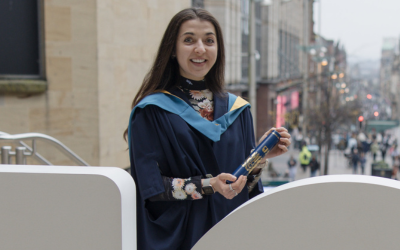 Charlotte at OU degree ceremony in Glasgow.