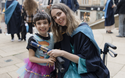 Open University graduate Jade Ormiston with her son Quillan