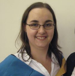 Moira Hansen at her OU graduation at Glasgow Concert Hall in 2008