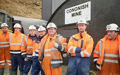 Workers outside the mine in new series Gold Town