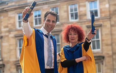Honorary graduates Mark Beaumont and Dame Ruth Silver